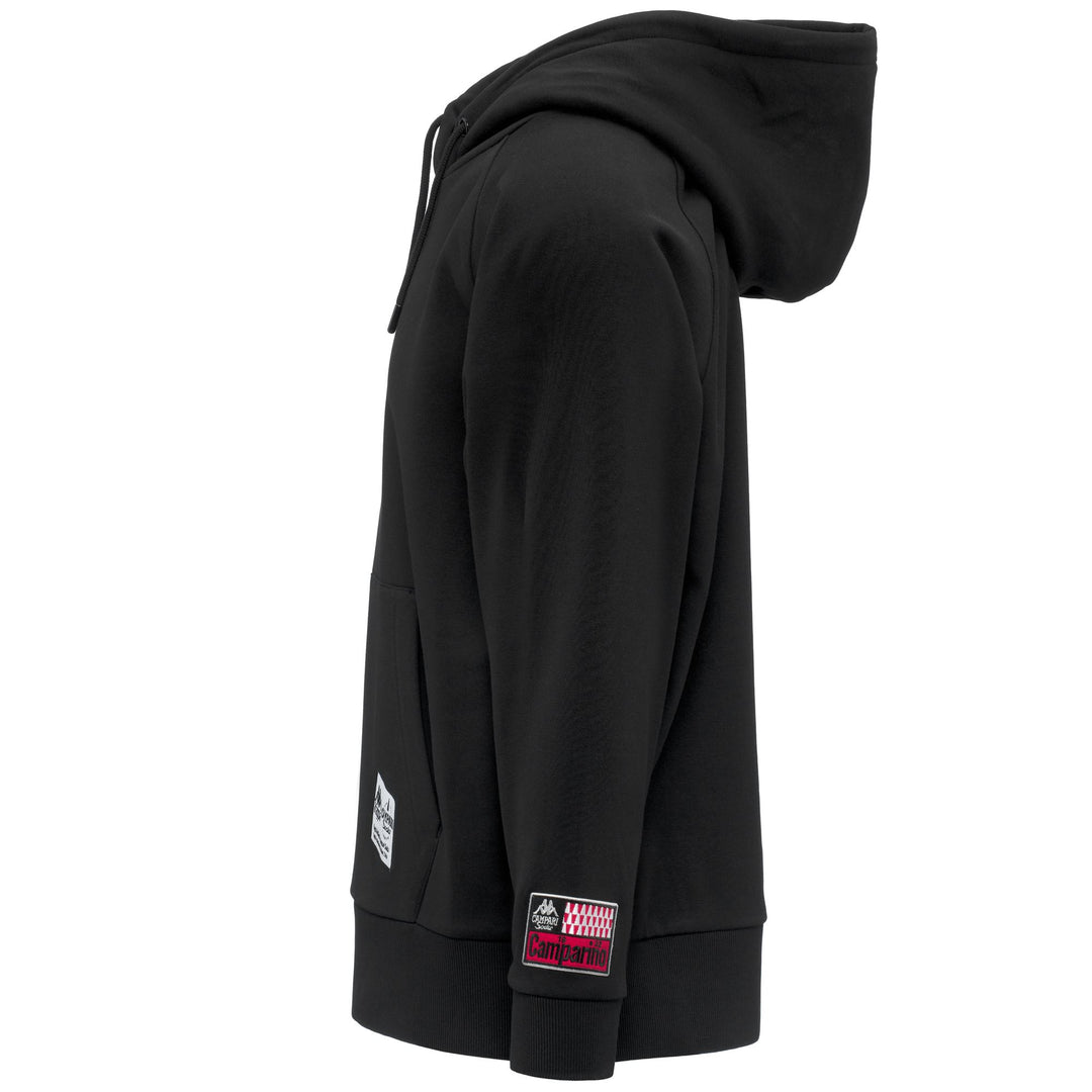 Felpa oversize con cappuccio da uomo nera con patch 01