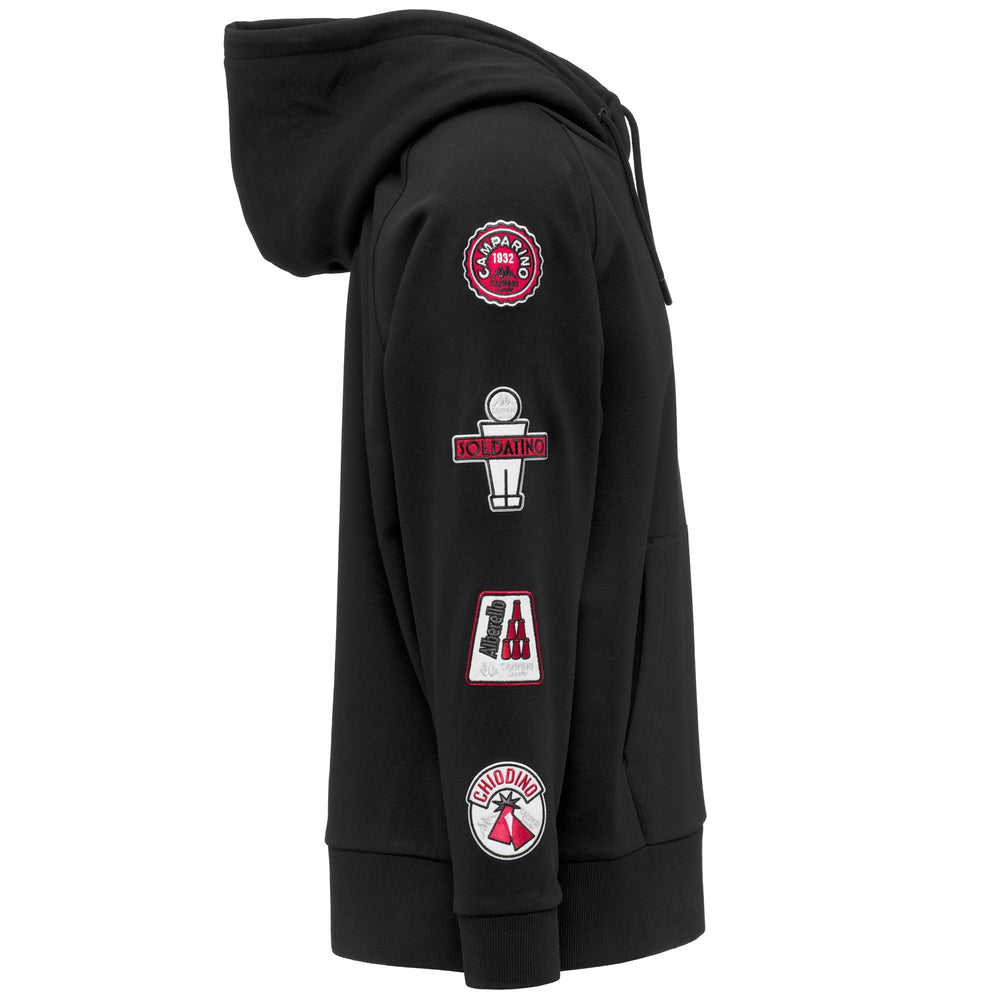 Felpa oversize con cappuccio da uomo nera con patch 02