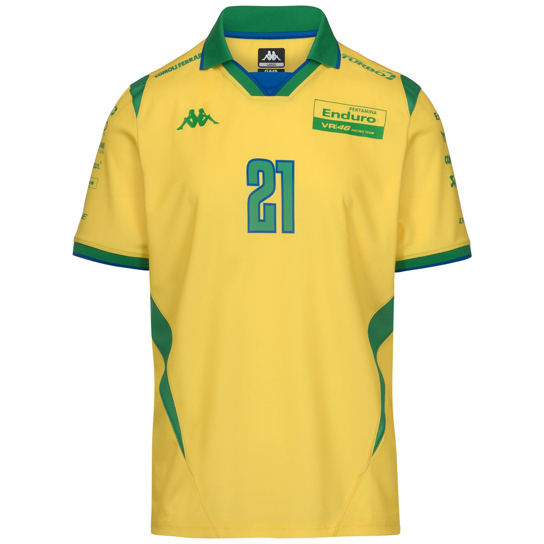 ACRAPOV VR46 BRASILE - Polo Shirts - Polo - Man - Yellow Vibrant-Green Fern-Blue Princess-No front 01