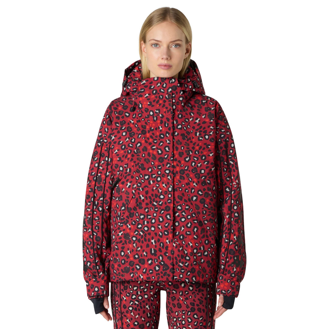 Chaqueta de esquí extragrande roja para mujer con aislamiento Thermolite. 01