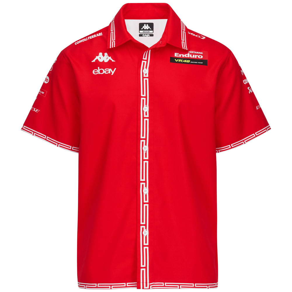 Red men's VR46 Indonesia Short Sleeve Shirt with Team Graphic 02