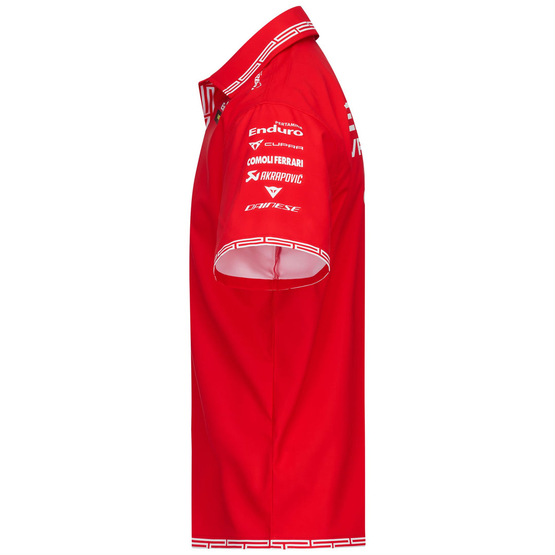 Red men's VR46 Indonesia Short Sleeve Shirt with Team Graphic 01