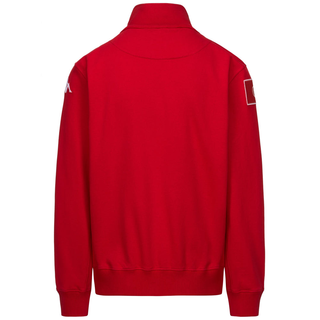 Red Men's Slim Fit Fleece Hoodie with Full Zip Opening main