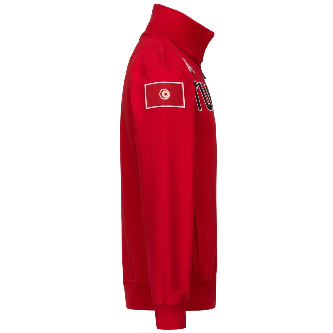Red Men's Slim Fit Fleece Hoodie with Full Zip Opening main