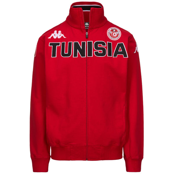 Red Men's Slim Fit Fleece Hoodie with Full Zip Opening | Kappa