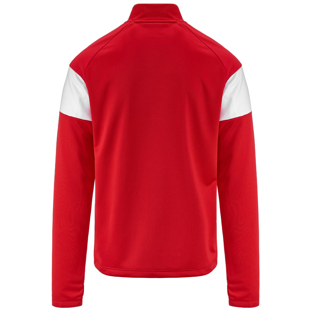 Red White Men's Football Training Fleece Jumper with Half Zip main