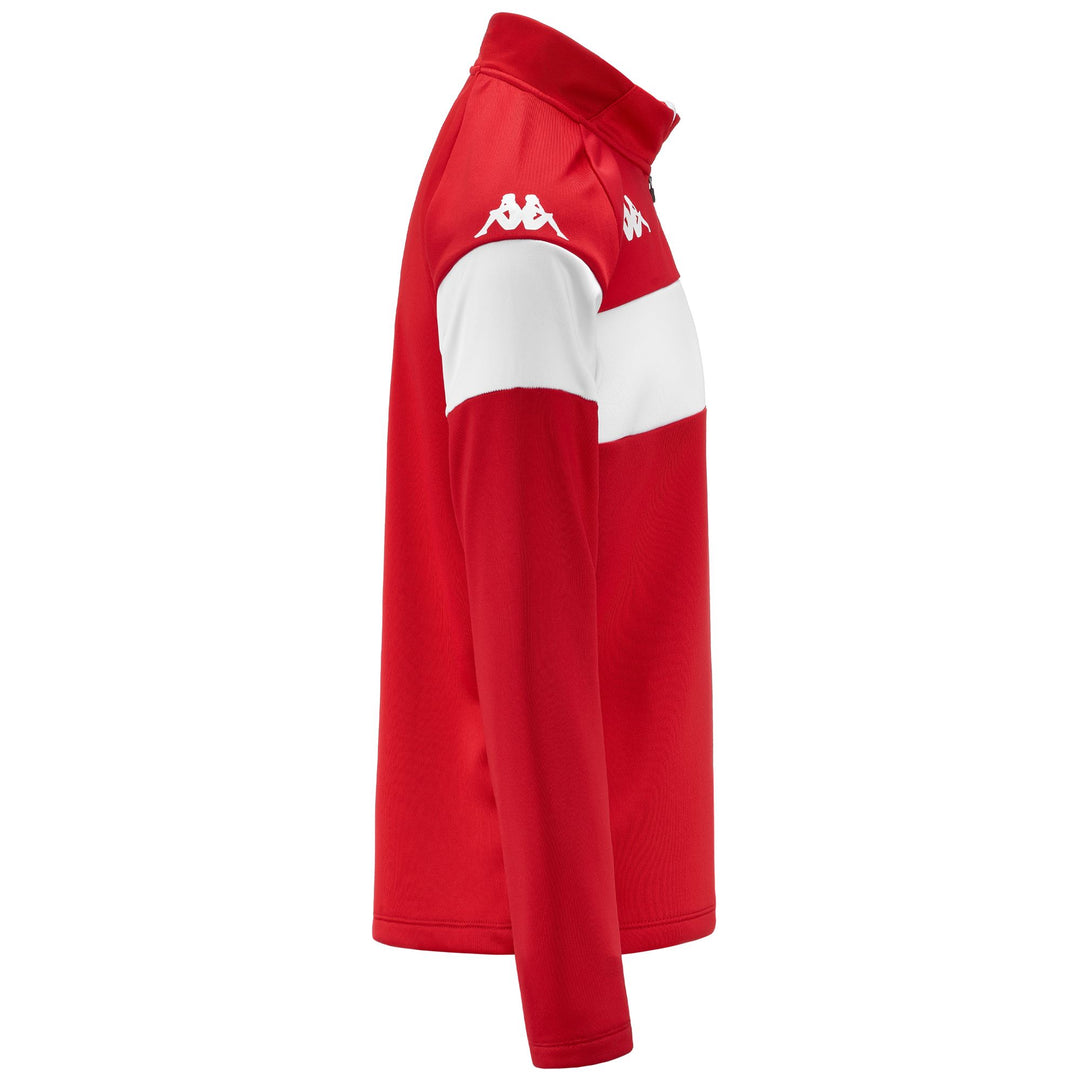 Red White Men's Football Training Fleece Jumper with Half Zip main