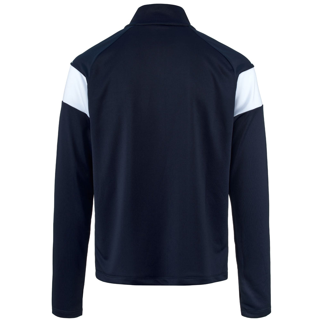 Blue Men's Slim Fit Football Fleece Jumper with Half Zip Opening main