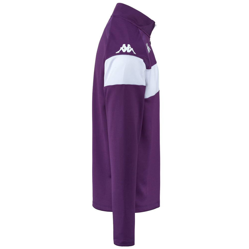 Pull d'entraînement de football violet pour homme, coupe ajustée, demi-zip 02