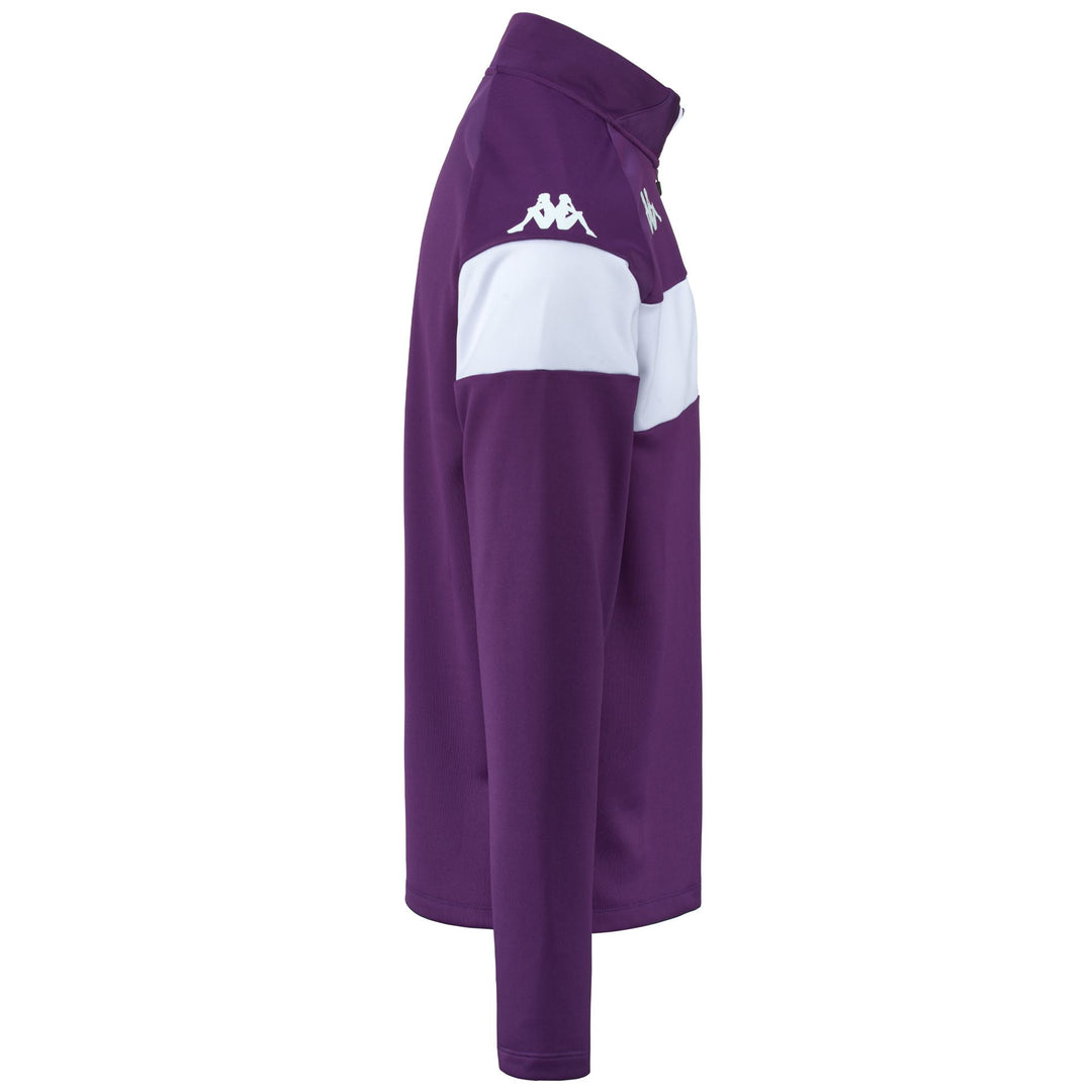 Pull d'entraînement de football violet pour homme, coupe ajustée, demi-zip main