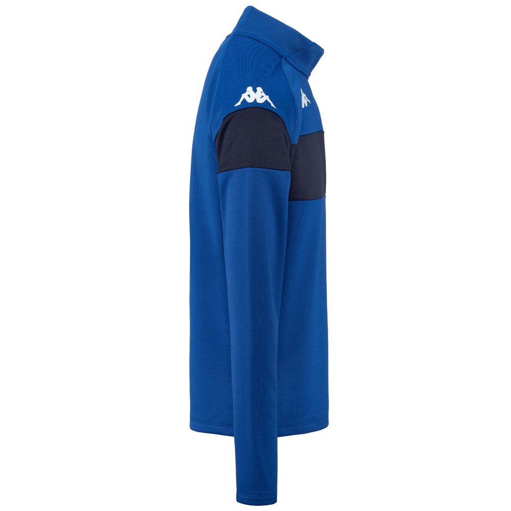 Pull d'entraînement de football bleu pour homme, coupe ajustée, en tissu éponge français 02