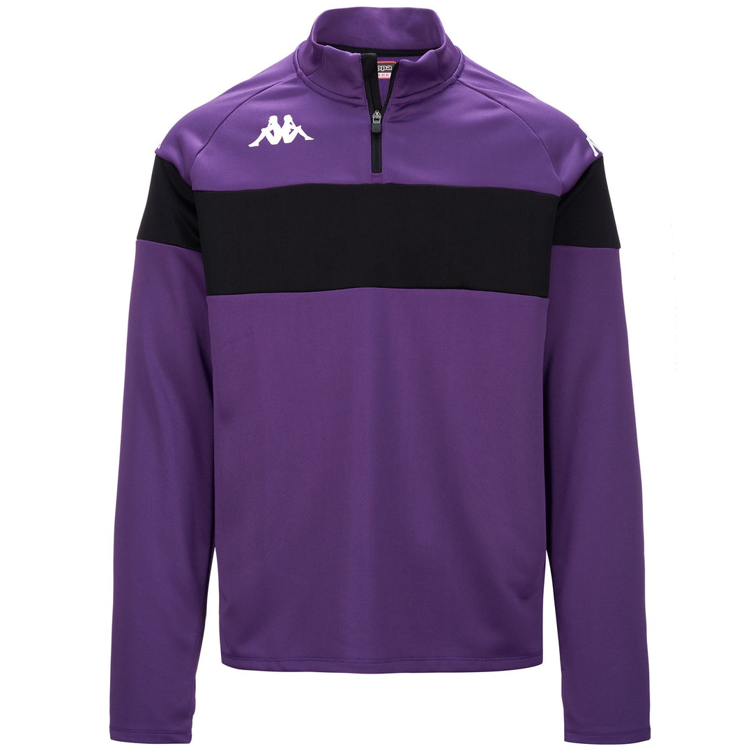 Violet Men's Slim Fit Training Fleece Jumper with Half Zip 01