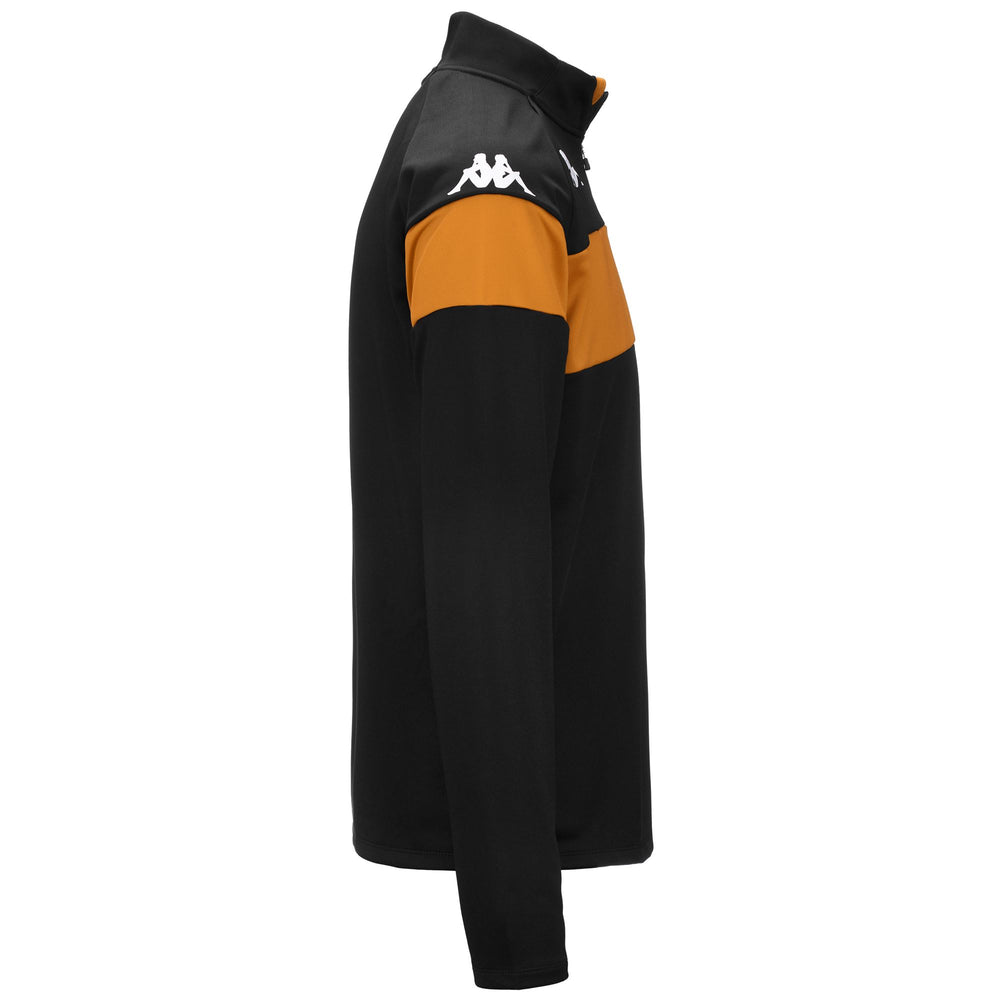 Black and Orange Men's Slim Fit Training Fleece Jumper 02