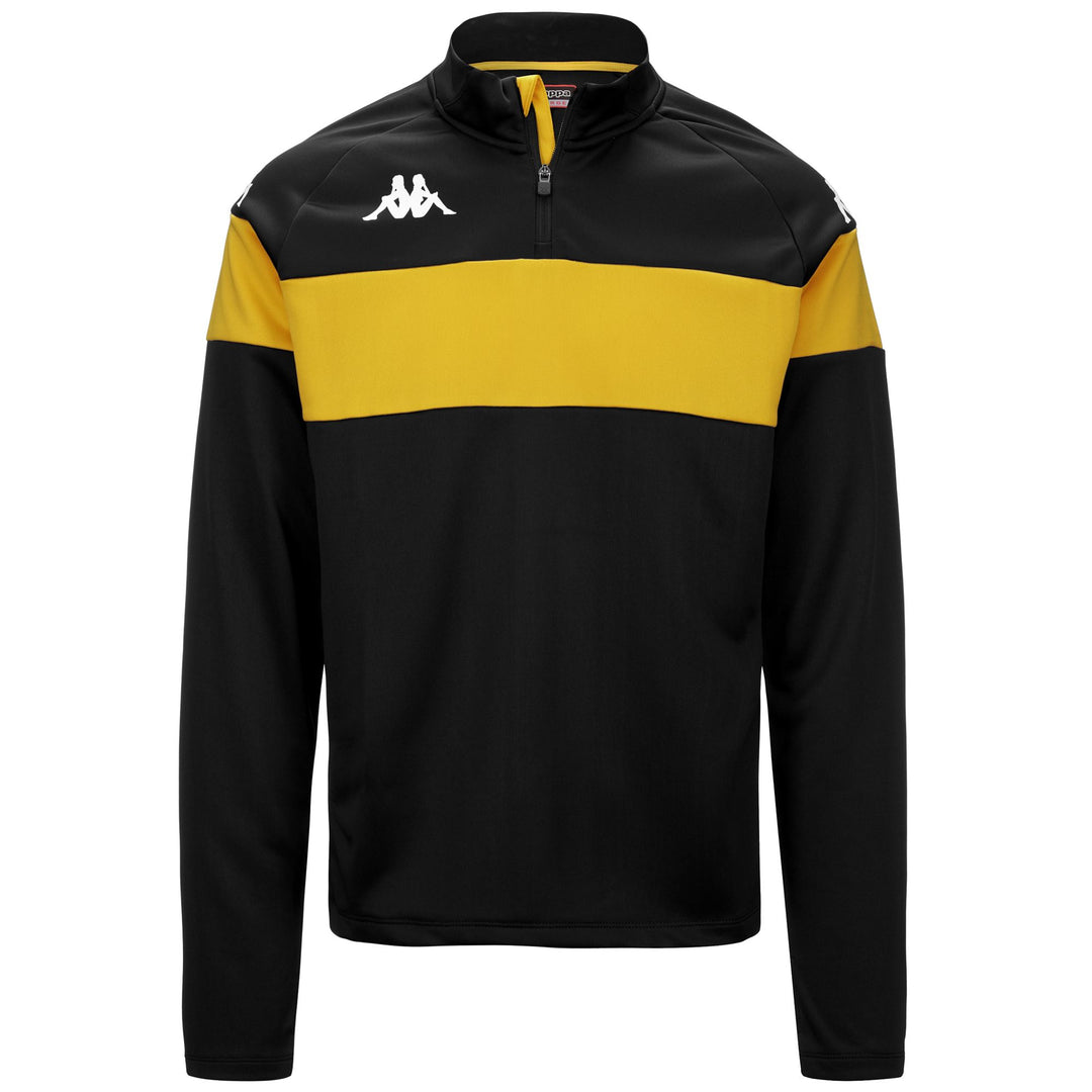 Black and yellow Men's Fleece Training Jumper with Zip 01