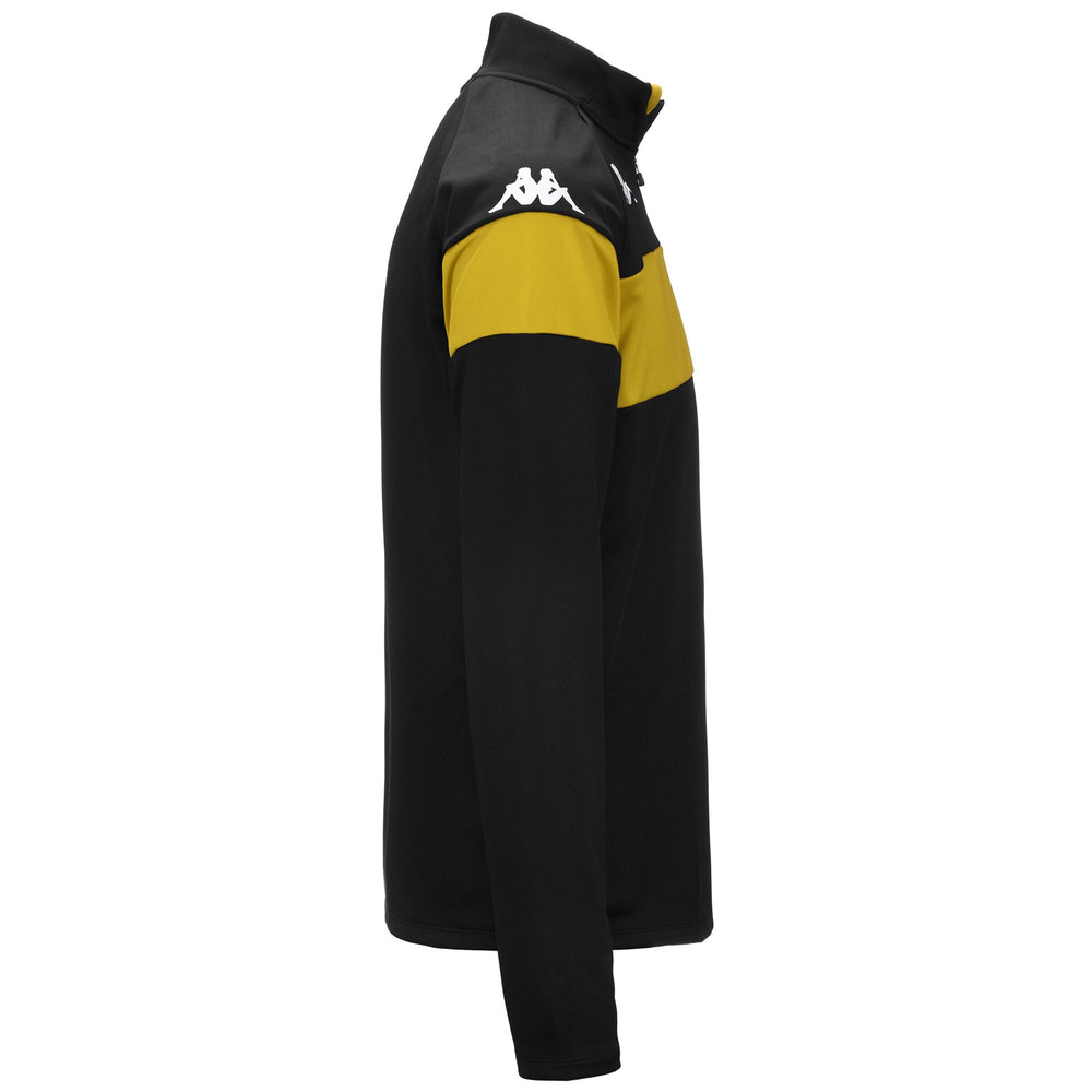 Black and yellow Men's Fleece Training Jumper with Zip 02