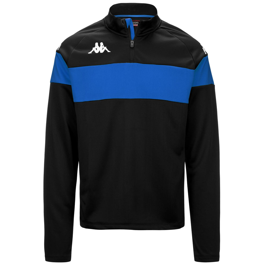 Black Men's Slim Fit Training Fleece Jumper with Half Zip 01