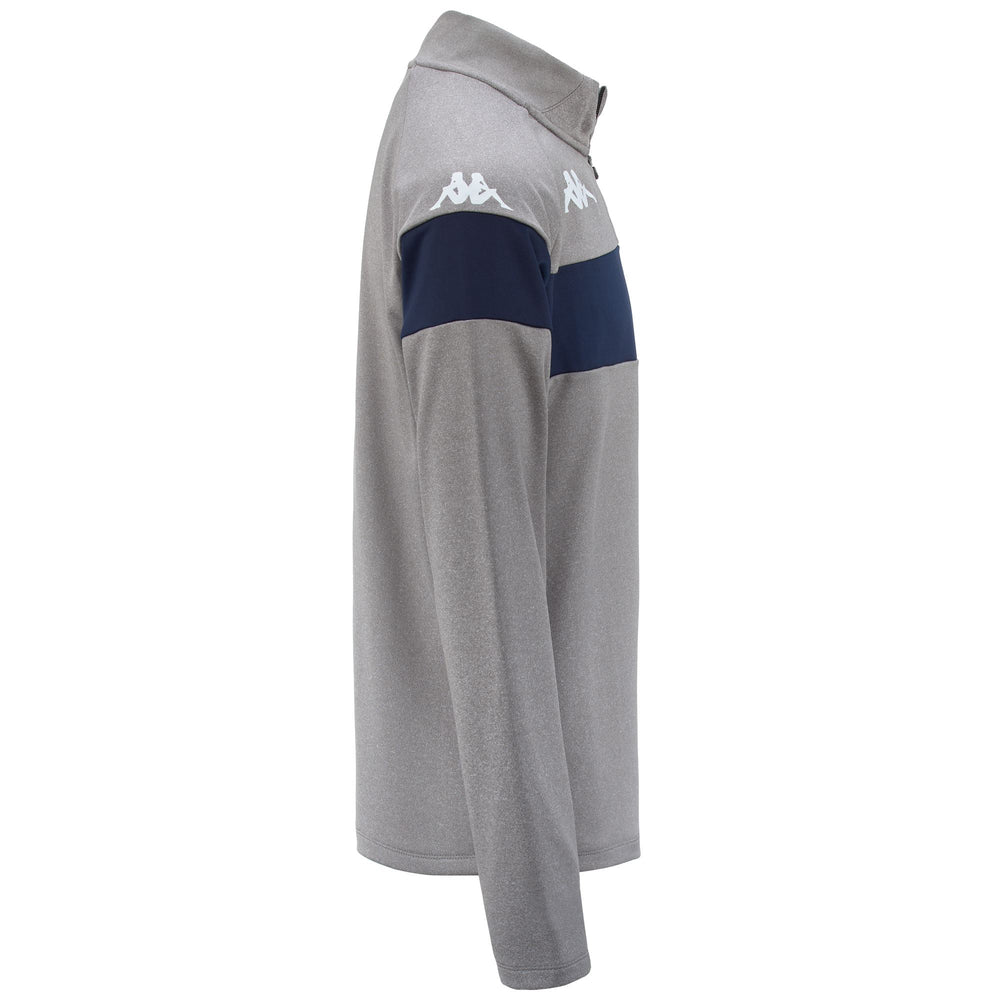 Grey Melange Men's Slim Fit Training Fleece Jumper with Zip 02
