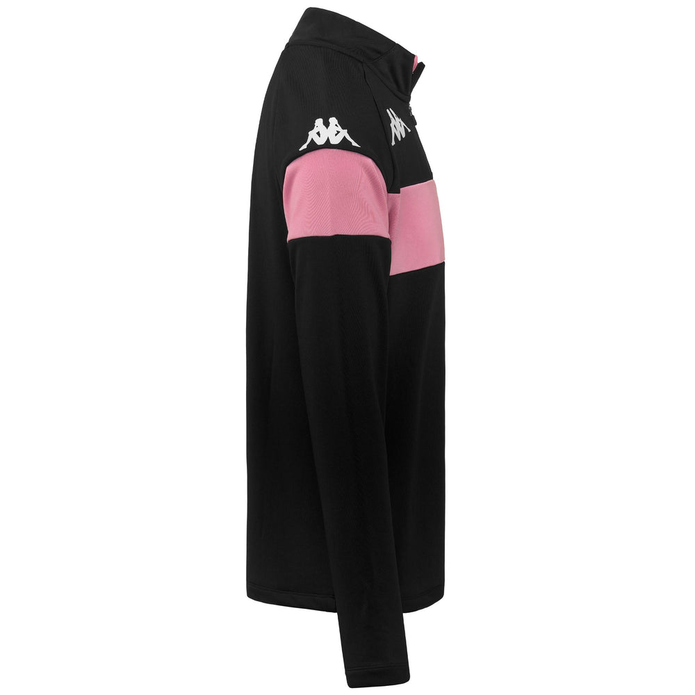 Black Pink Men's Football Training Fleece Jumper with Half Zip 02