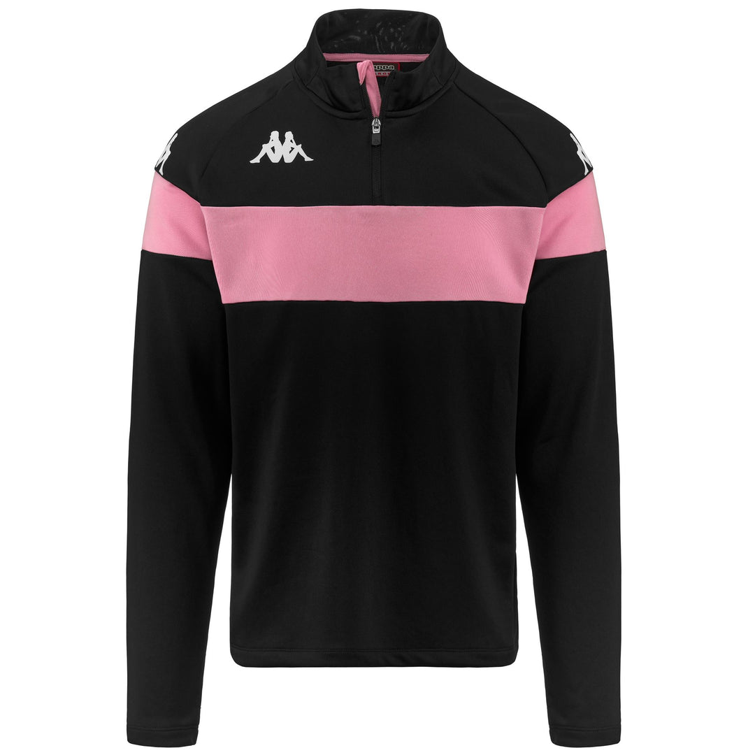 Black Pink Men's Football Training Fleece Jumper with Half Zip 01