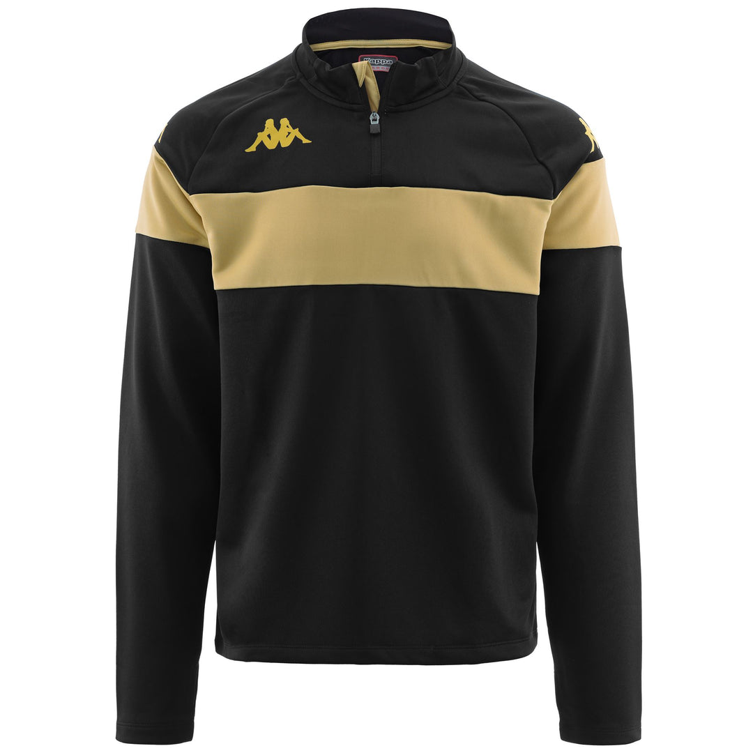 Black Men's Slim Fit Training Fleece Jumper with Half Zip 01