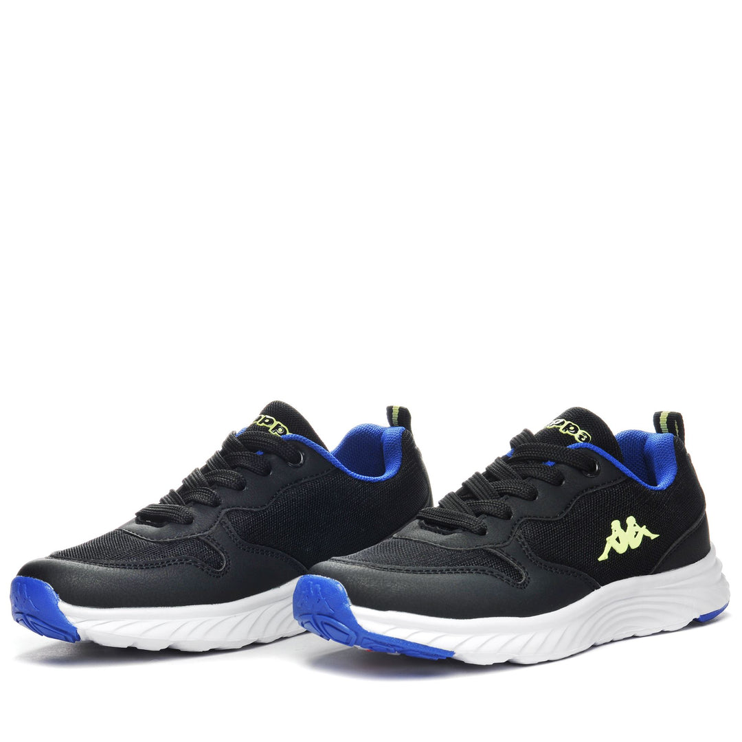 Zapatillas bajas negras y verdes para niños para caminar 01