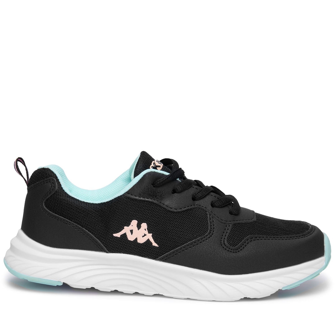 Sneakers basse unisex per bambini, nere e rosa main