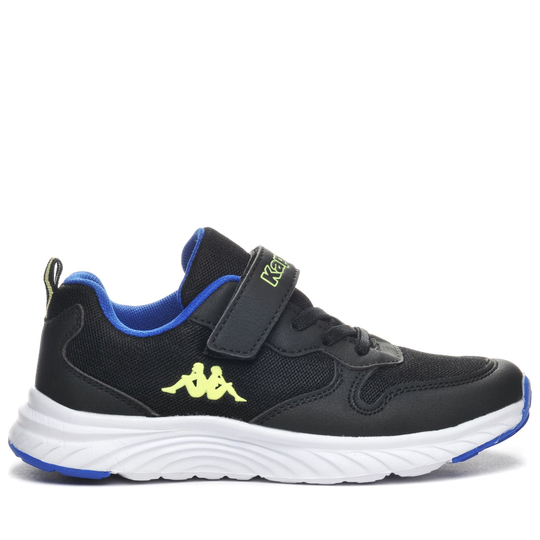 Black green blue Unisex Kids Low Cut Sneakers with Elastic Closure main