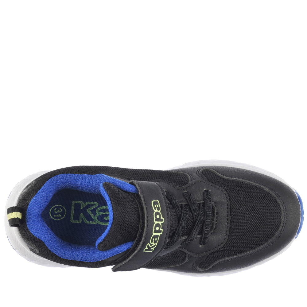 Sneakers basse unisex per bambini, nere, verdi e blu, con chiusura elastica 02