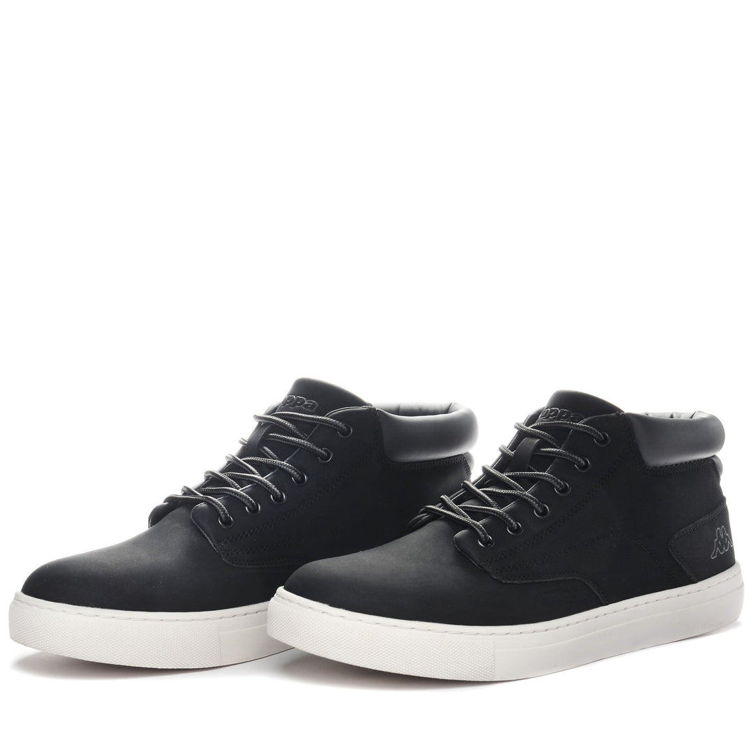 Black Grey Men's Laced Ankle Boots for Walking main