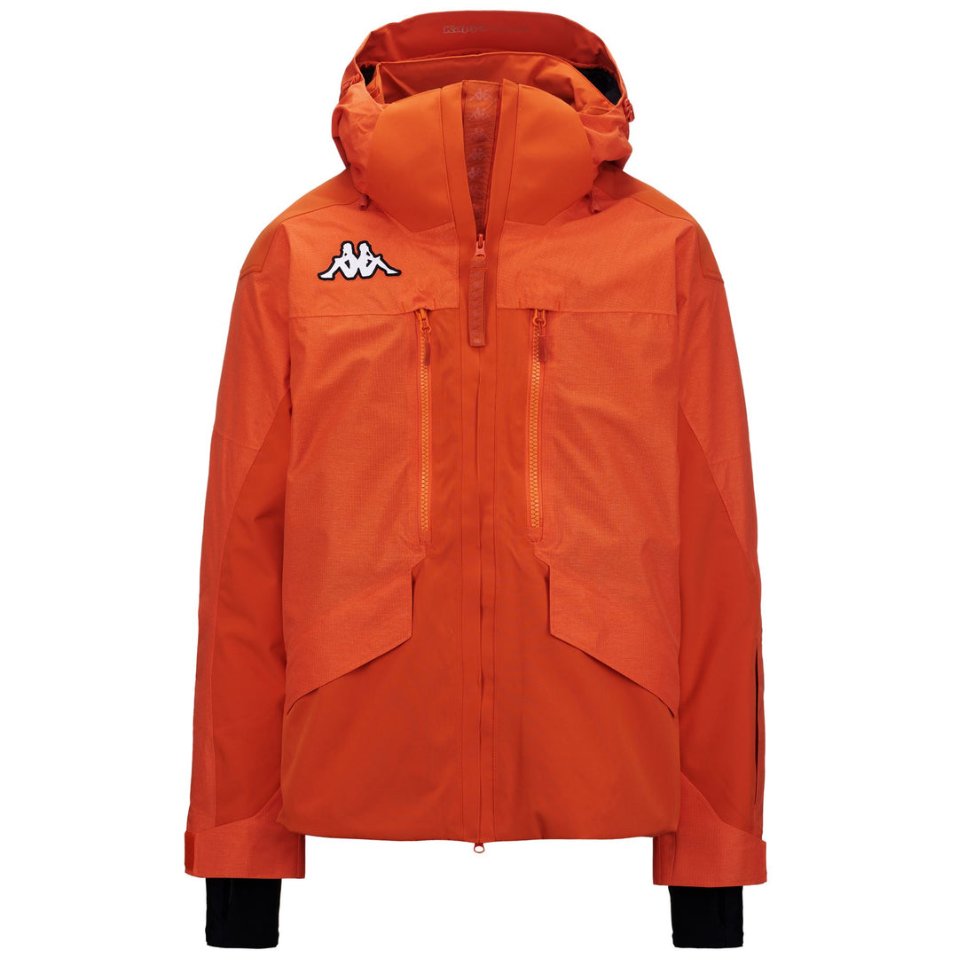 Chaqueta de esquí impermeable Smutty Orange para hombre con aislamiento acolchado 01