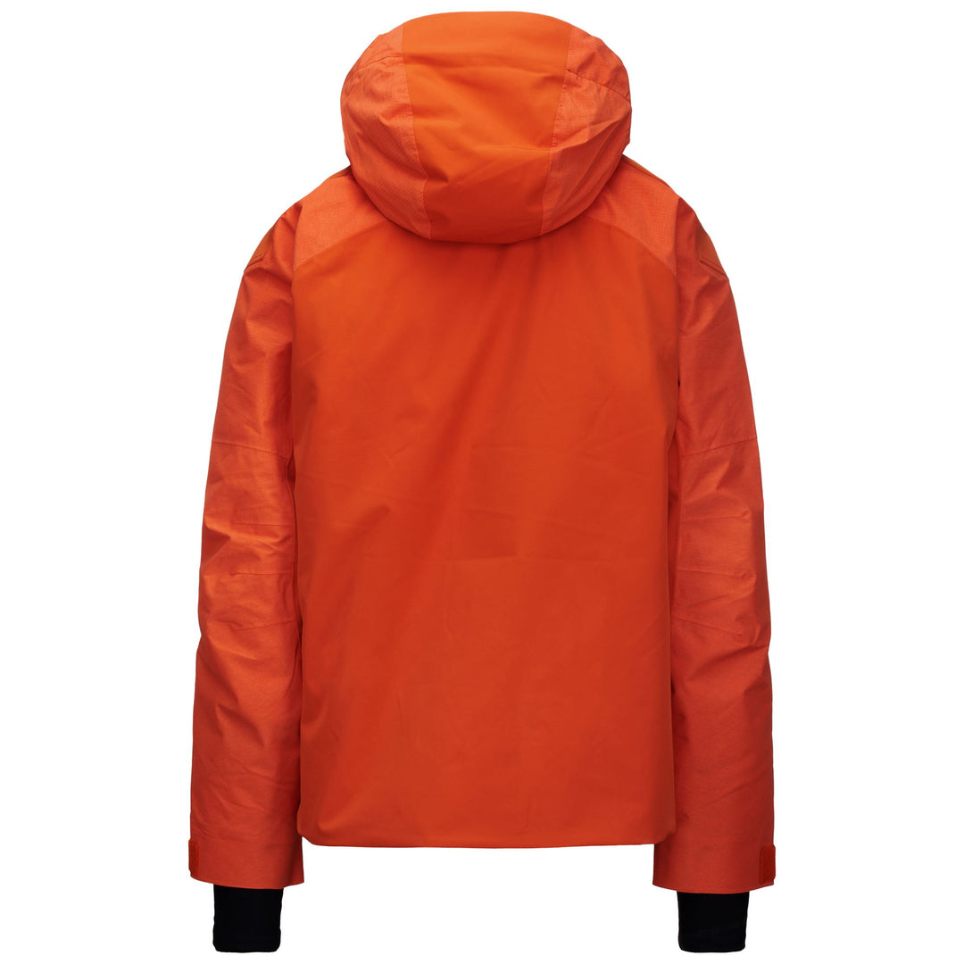 Veste de ski rembourrée pour homme, coupe ajustée, couleur orange, avec technologie imperméable main