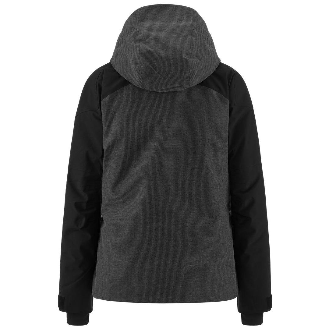 Veste de ski matelassée noire pour femme avec technologie imperméable main