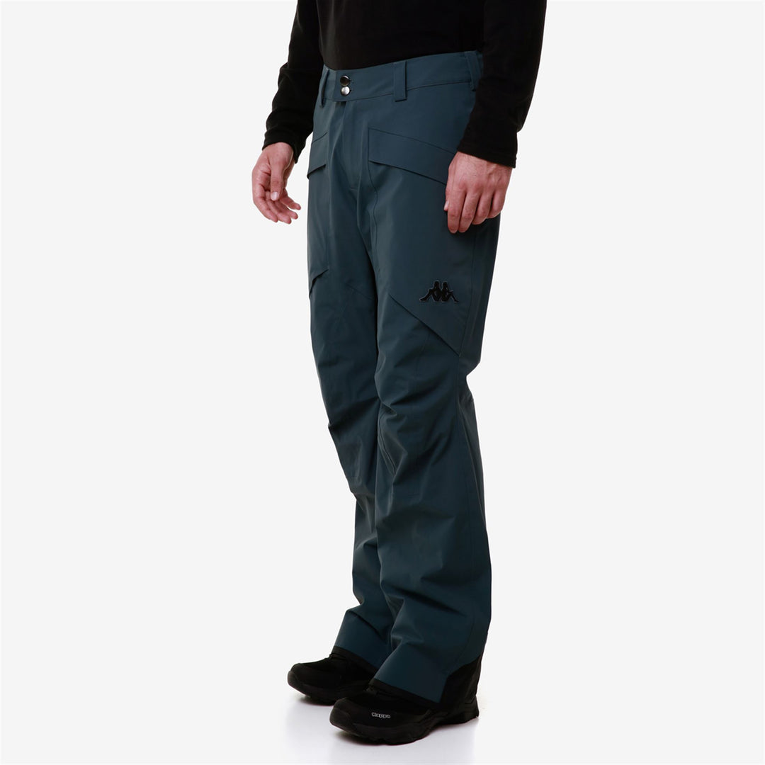 Pants Man 6CENTO 623S Sport Trousers GREY ASPHALT - BLACK Dressed Front Double		