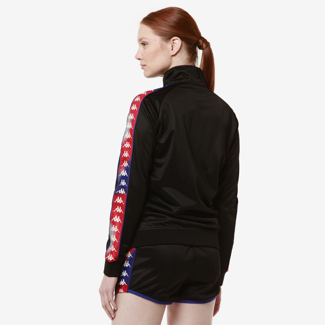 Chaqueta polar Street Sport para mujer, color negro y rojo, con cremallera main