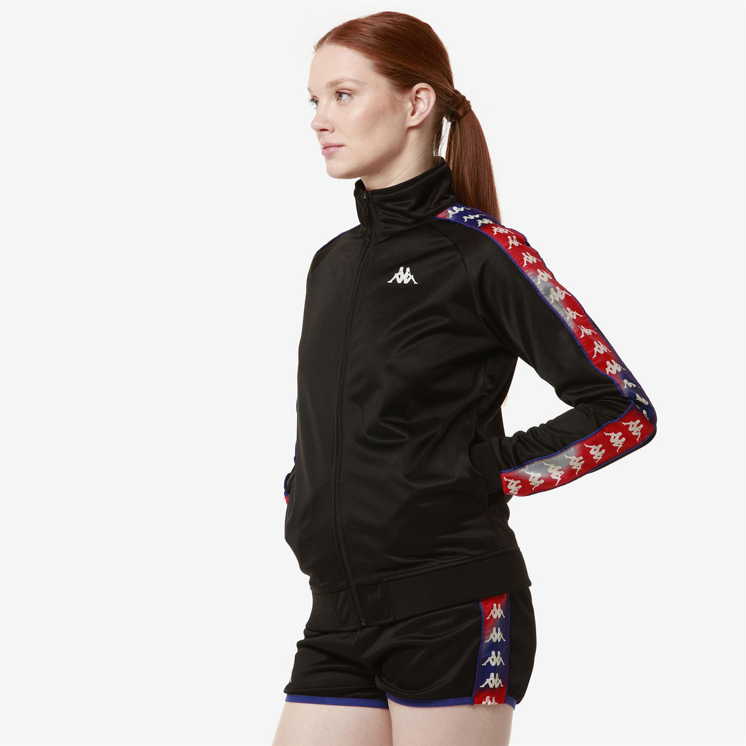 Chaqueta polar Street Sport para mujer, color negro y rojo, con cremallera main