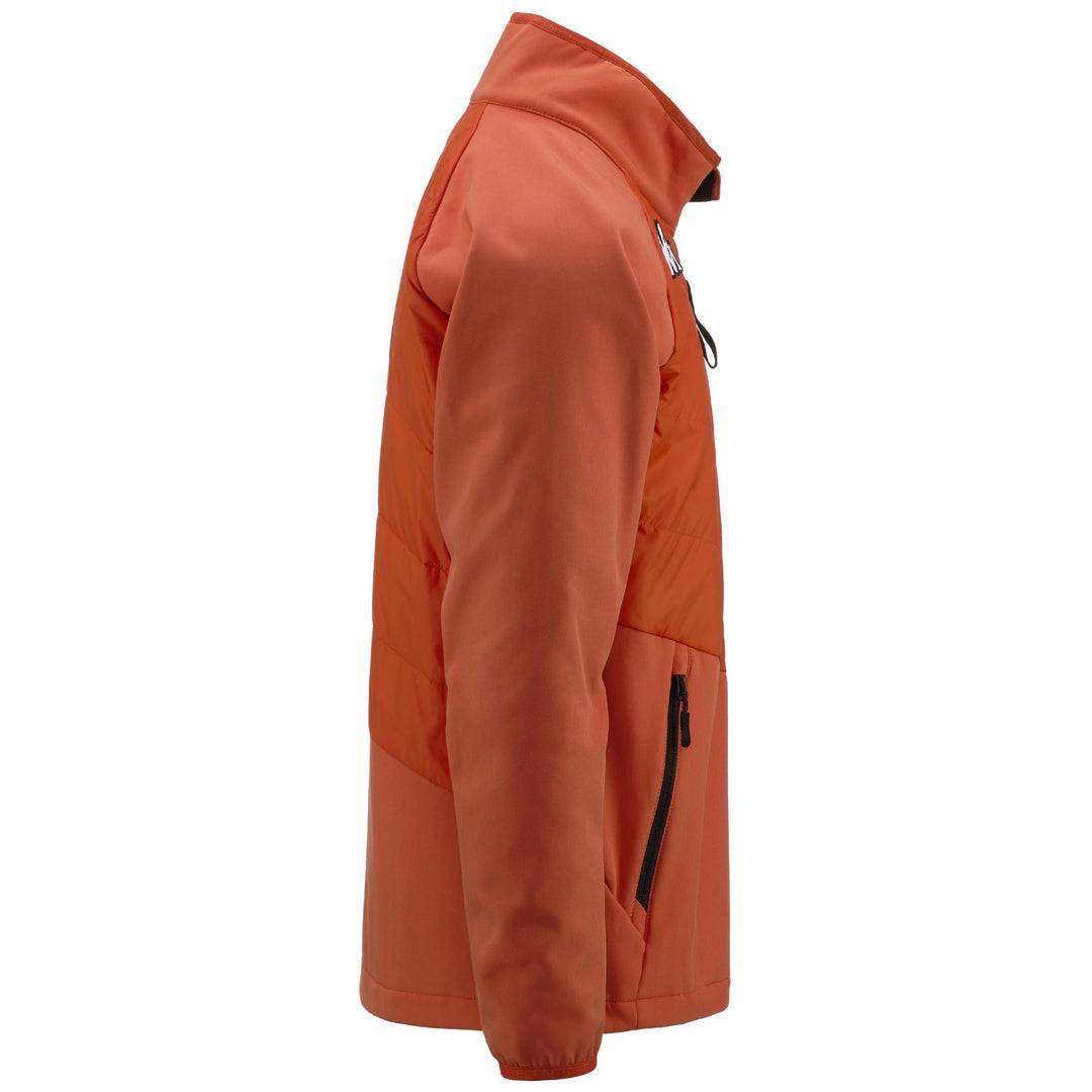 Veste de ski orange unisexe coupe ajustée avec empiècements rembourrés main