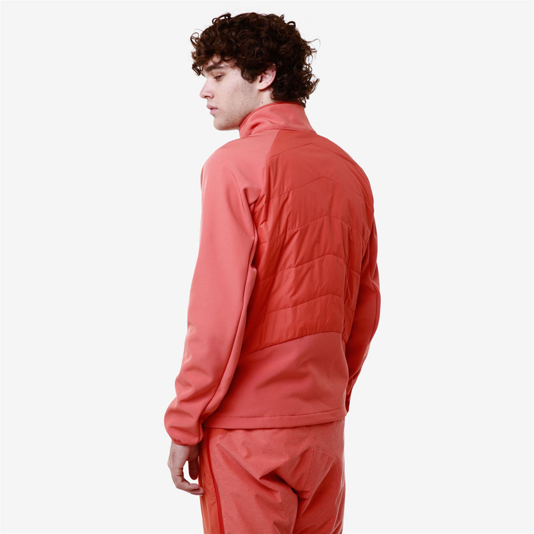 Veste de ski orange unisexe coupe ajustée avec empiècements rembourrés main