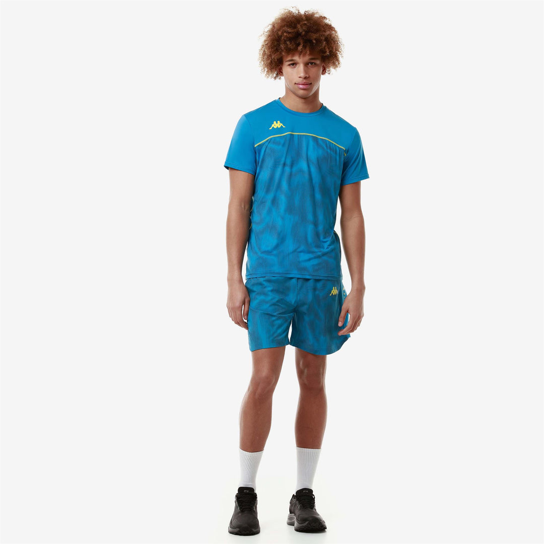 Shorts Man KOMBAT FUVU Sport  Shorts BLUE SMURF - BLUE MERRY - BLUE PETROL Dressed Back (jpg Rgb)		