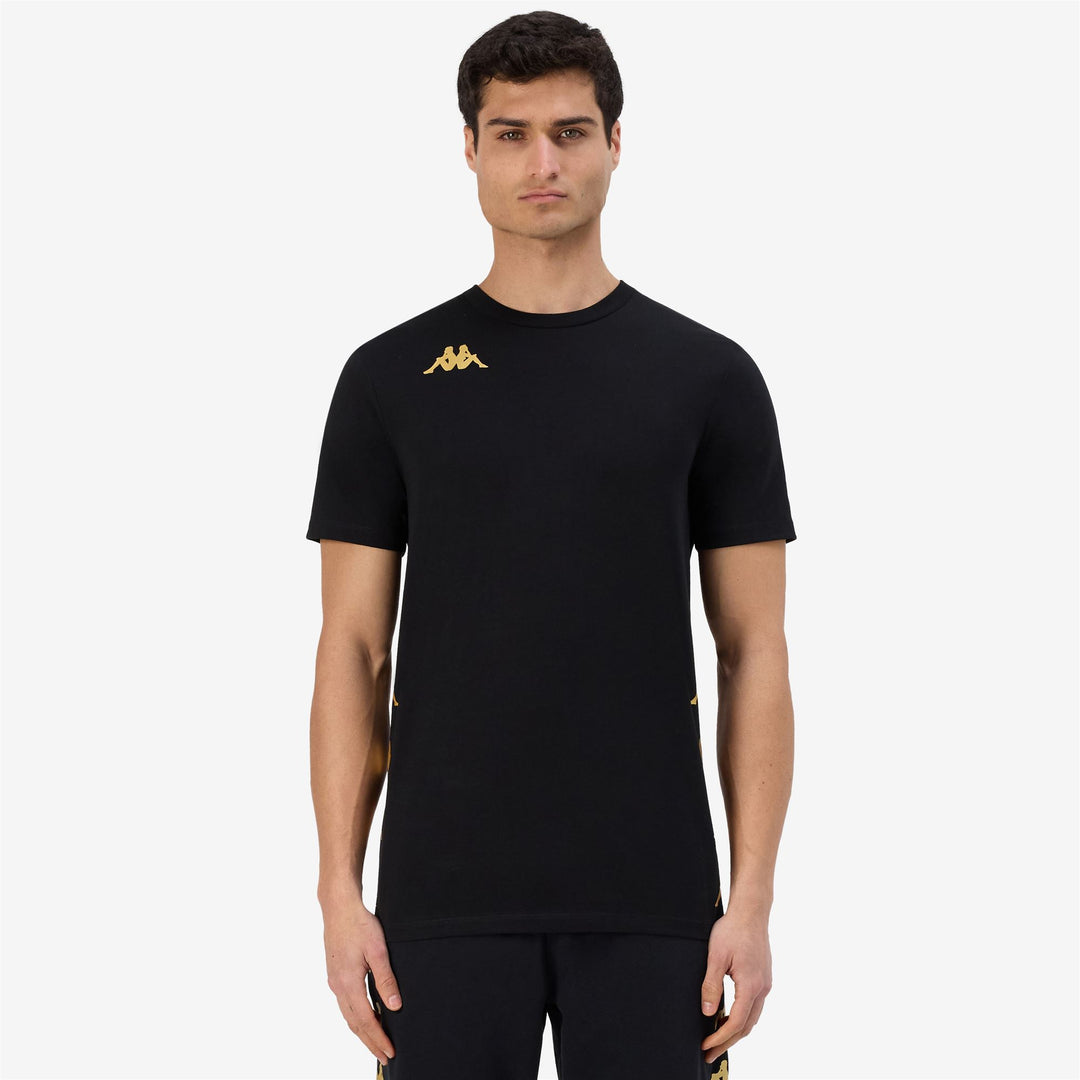 Black Men's Football T-Shirt with Jersey Fabric and Regular Fit main