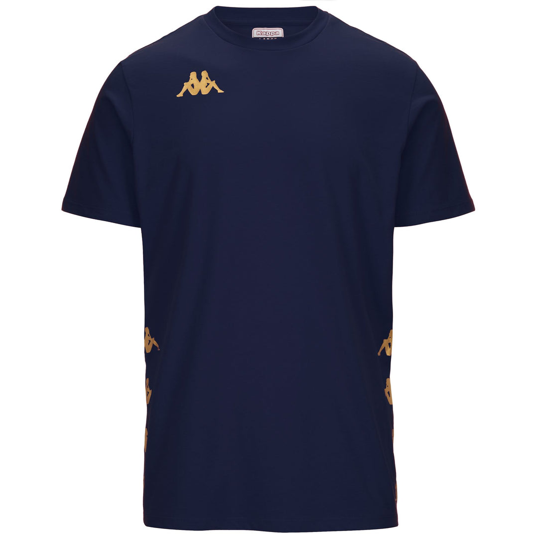 Marine Blue Men's Football T-Shirt in Cotton-Polyester Blend 01