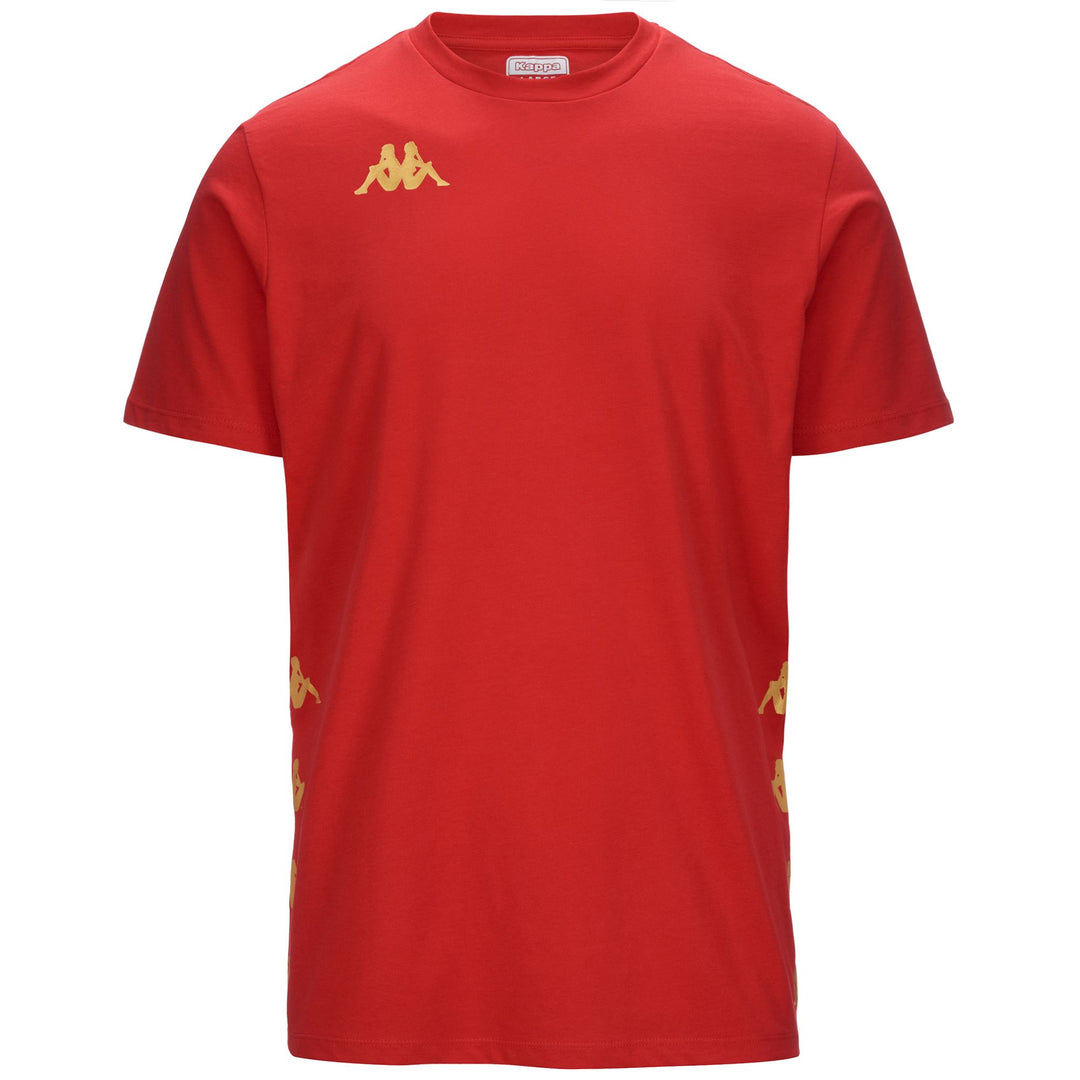 Red Men's Football T-Shirt with Regular Fit and Omini Logo 01