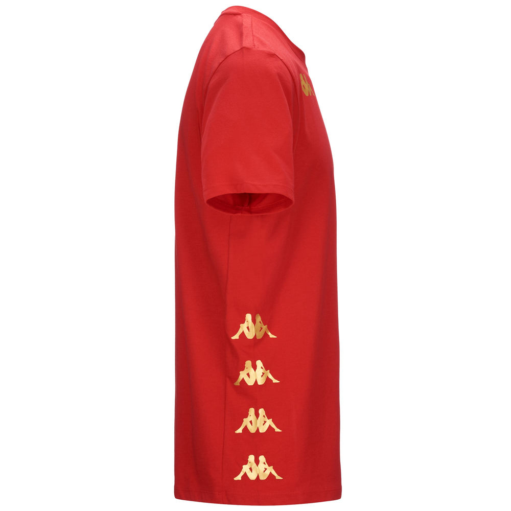 Red Men's Football T-Shirt with Regular Fit and Omini Logo 02