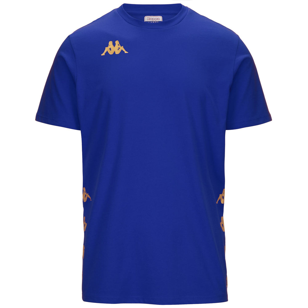 Camiseta azul de corte regular para hombre en tejido jersey para fútbol 01