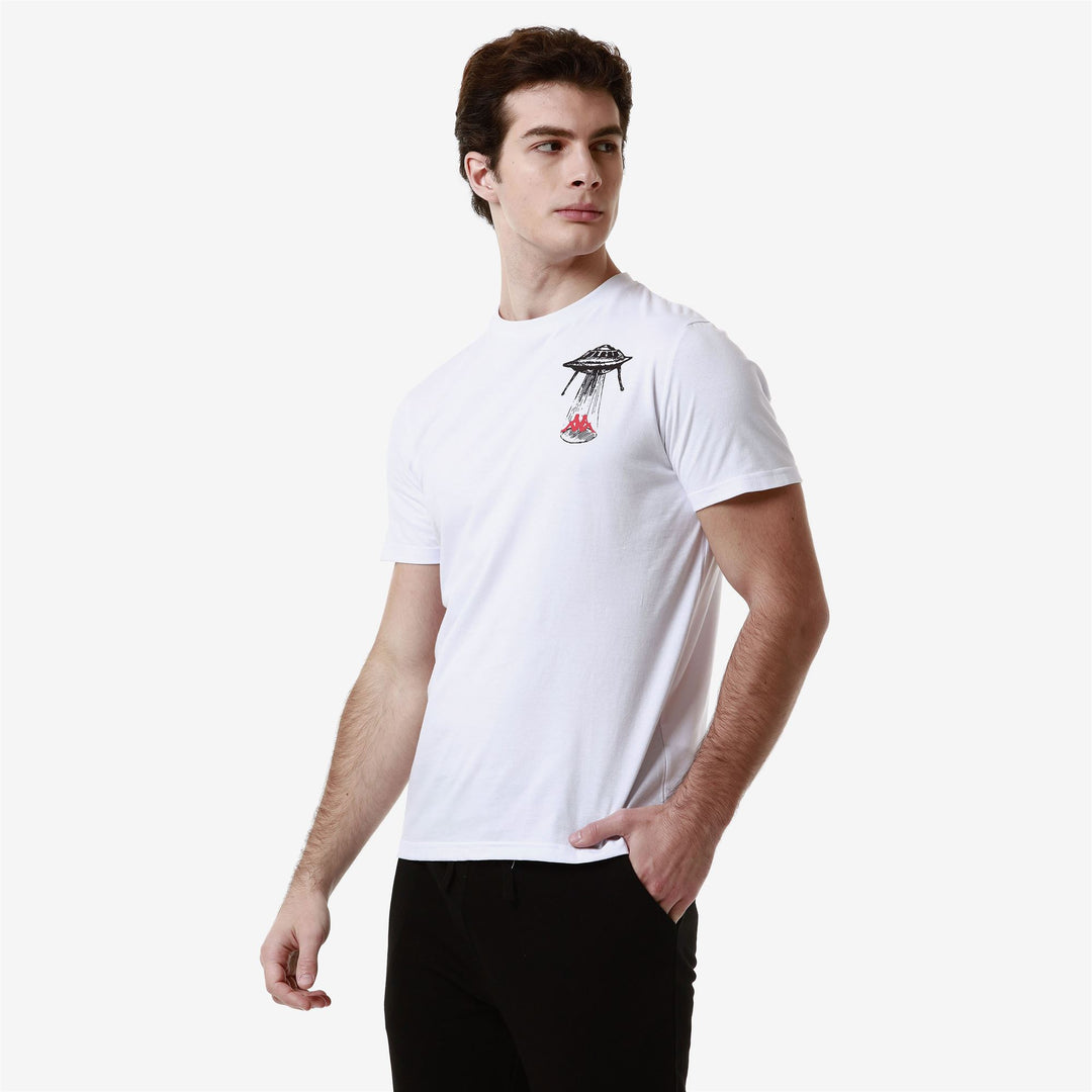 T-ShirtsTop Man AUTHENTIC GRAPHIK LAMAR T-Shirt WHITE - BLACK Dressed Front Double		