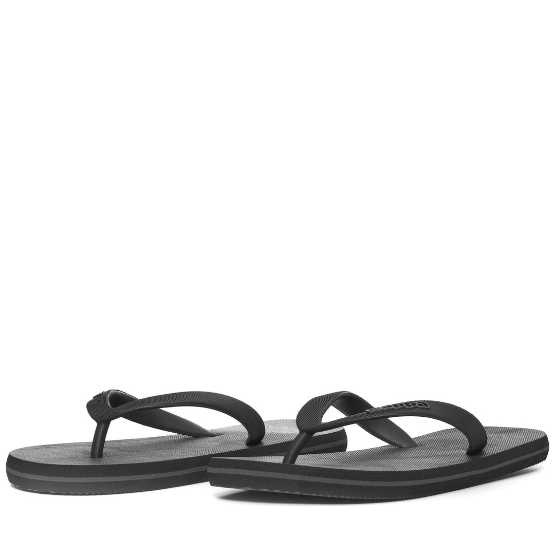 Flip-Flops Man LOGO RUPESH Thongs BLACK-GREY DK Detail (jpg Rgb)			