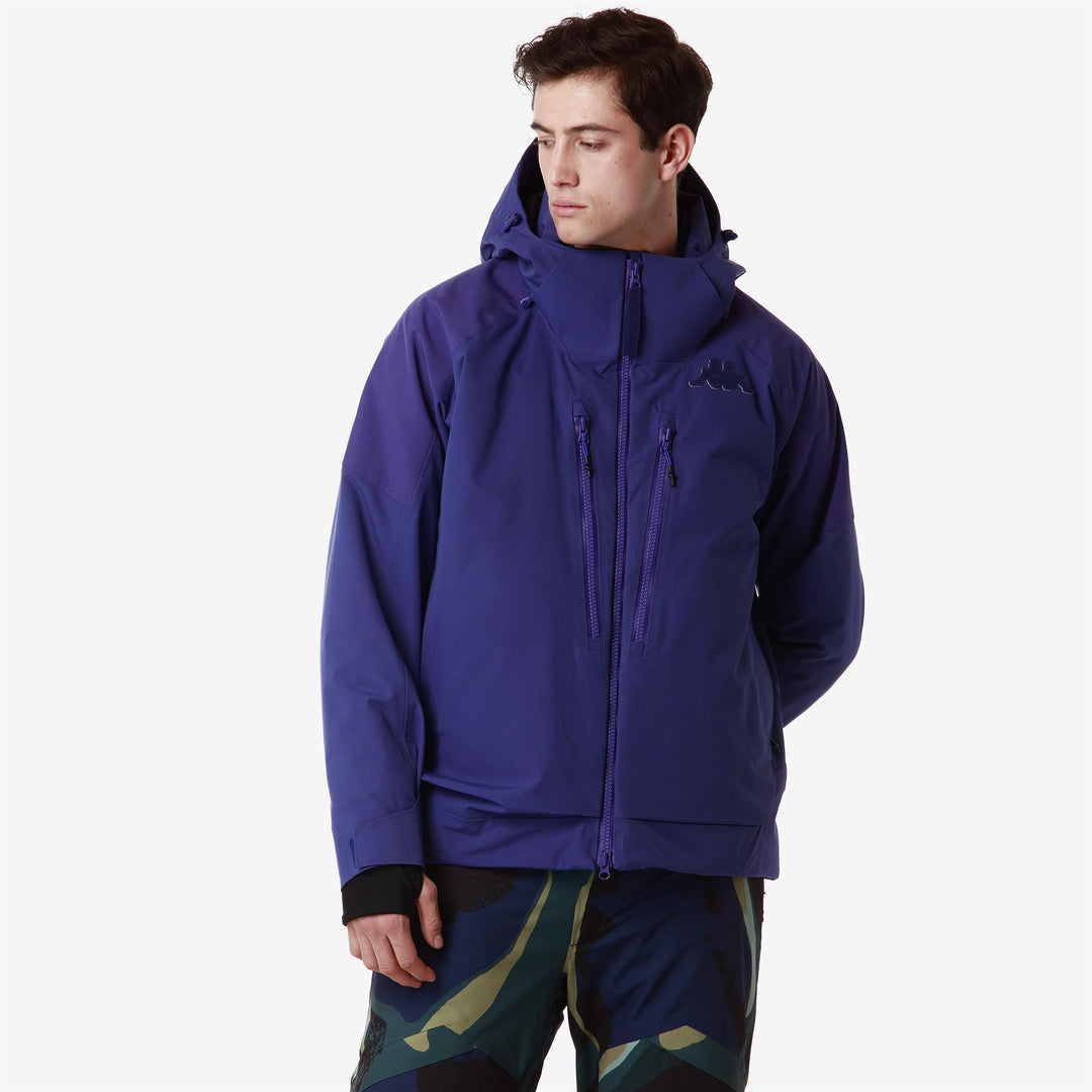Blue Men's Waterproof Insulated Ski Jacket with Detachable Hood main