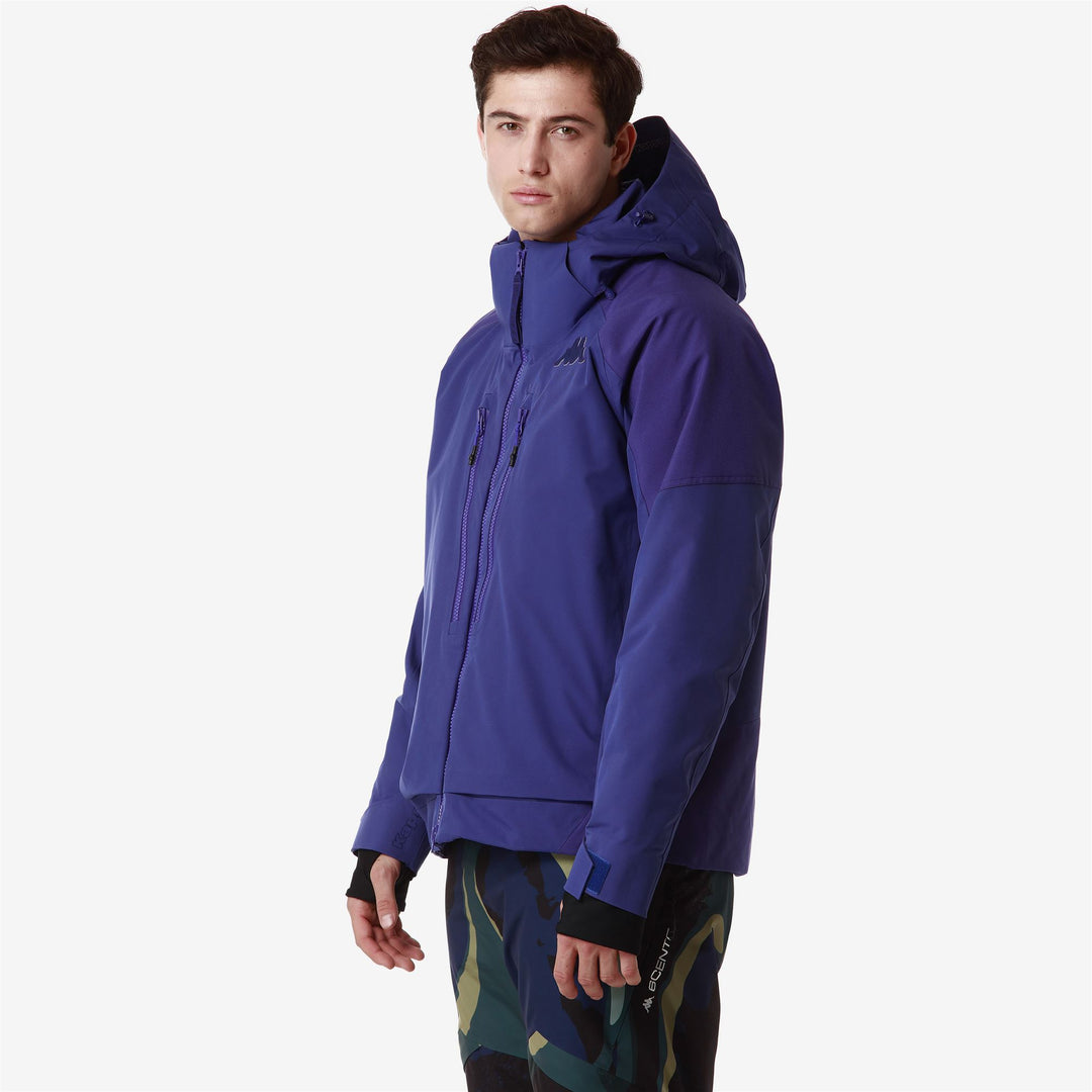 Giacca da Sci Impermeabile Uomo Blu Viola con Protezione Imbottita main