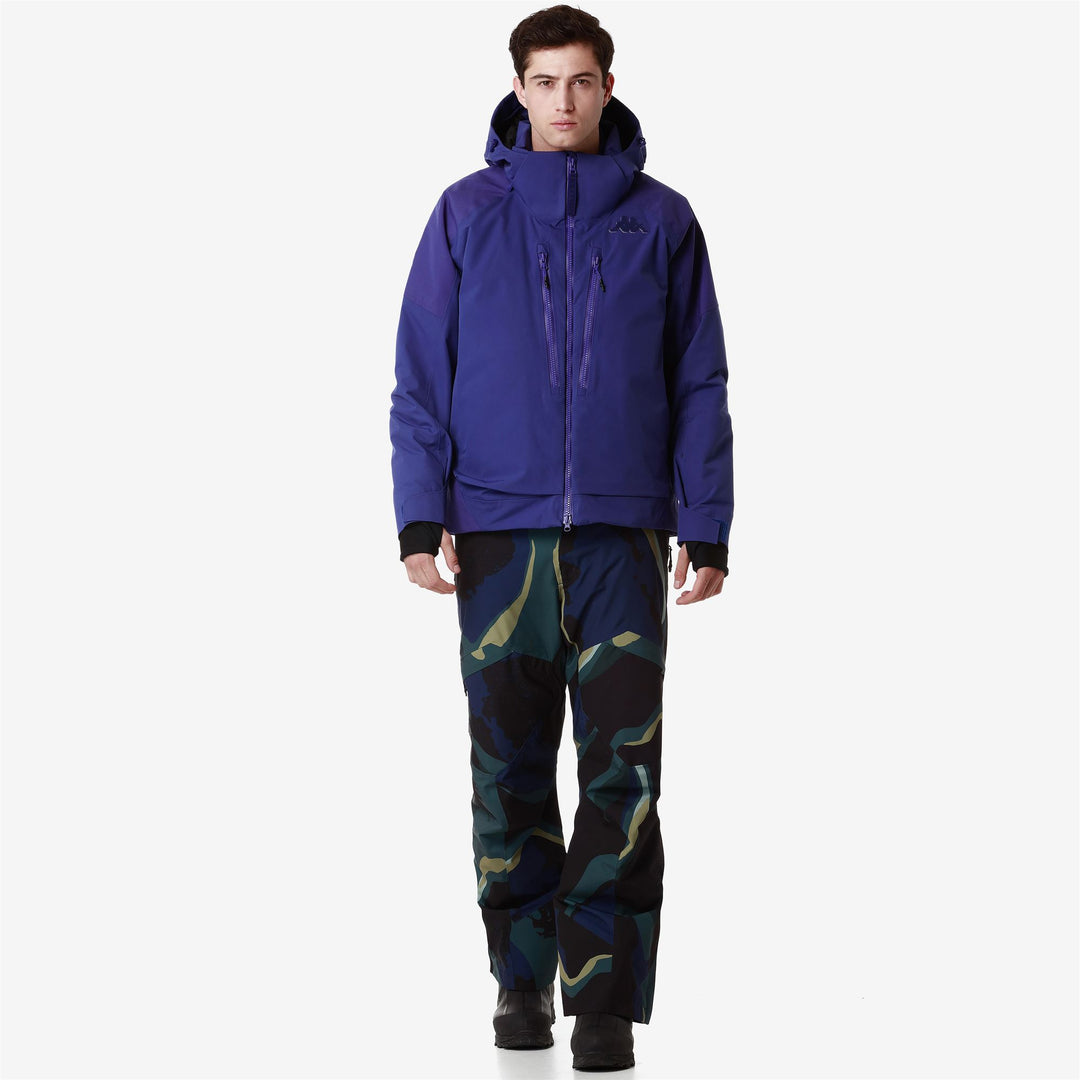 Chaqueta de esquí impermeable y aislante para hombre color azul con capucha desmontable 01