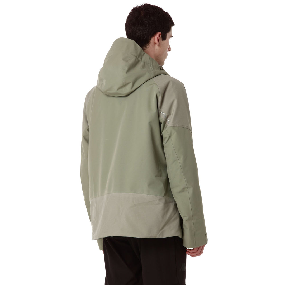 Veste de ski imperméable verte pour homme, avec isolation et ventilation main