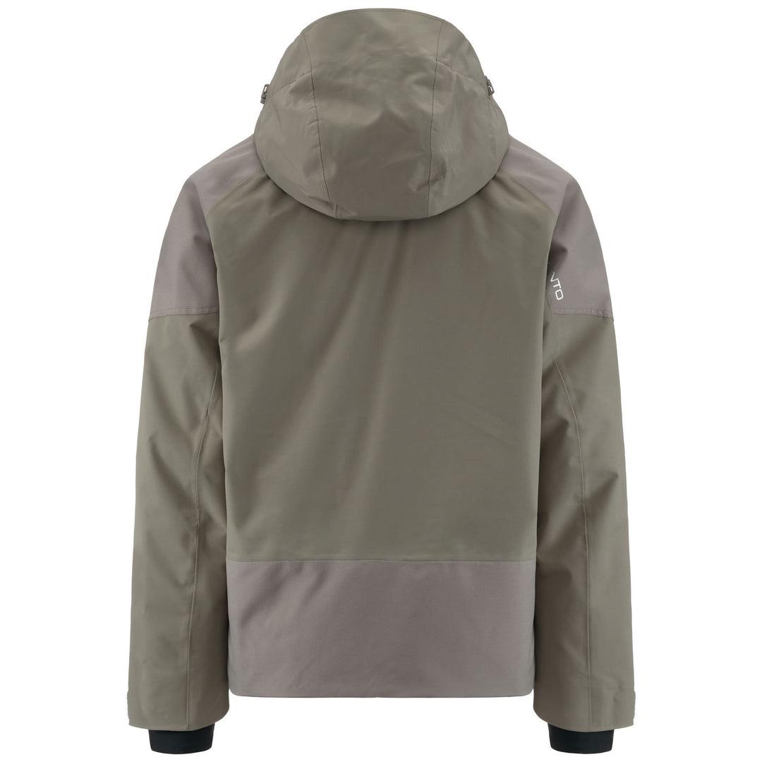 Black Grey Men's Waterproof Ski Jacket with Padded Protection main